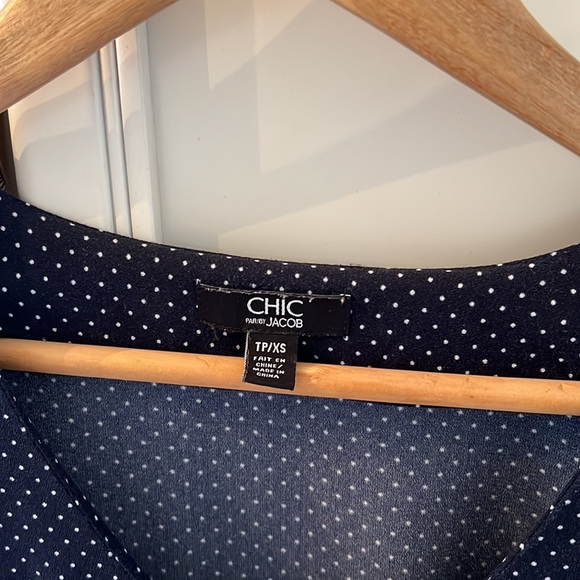 Jacob Boutique Navy Blue Polka Dot Women's Dress - Picture 5 of 8